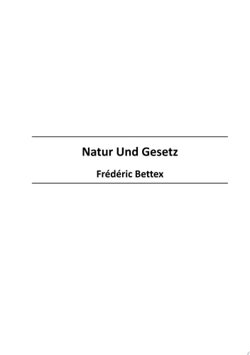 Natur Und Gesetz