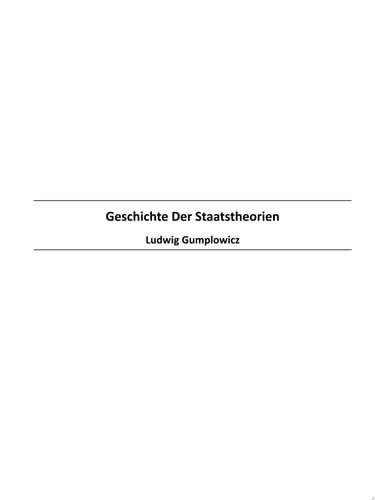 Geschichte Der Staatstheorien