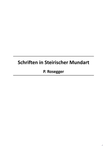 Schriften in Steirischer Mundart