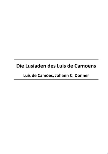 Die Lusiaden des Luis de Camoens
