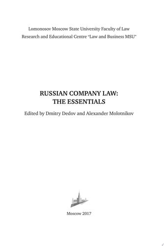 RUSSIAN COMPANY LAW: THE ESSENTIALS