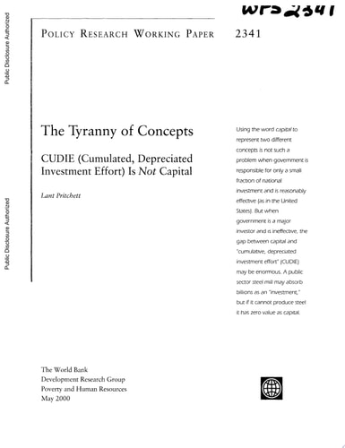 The Tyranny of Concepts CUDIE (Cumulated, Depreciated Investment Effort) Is Not Capital