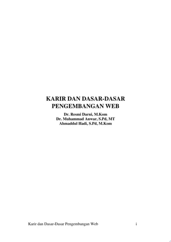 KARIR DAN DASAR-DASAR PENGEMBANGAN WEB