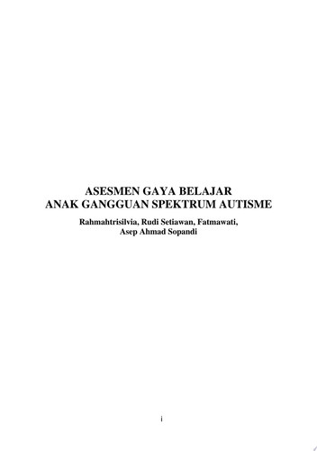 ASESMEN GAYA BELAJAR ANAK GANGGUAN SPEKTRUM AUTISME
