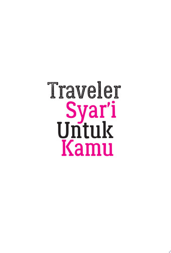 Traveler Syar'i Untuk Kamu