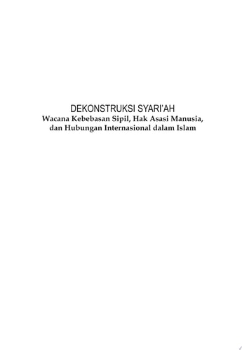 Dekonstruksi Syari'ah
