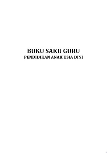 BUKU SAKU GURU PENDIDIKAN ANAK USIA DINI