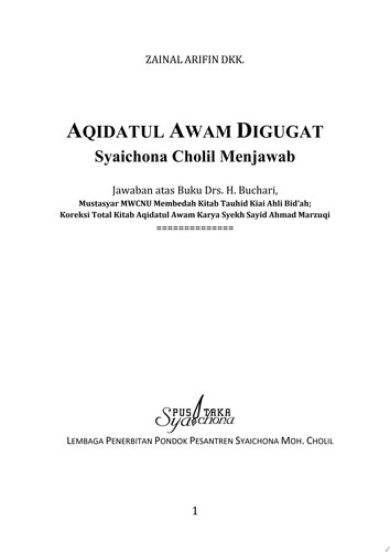 Aqidatul awam digugat: Syaichona Cholil menjawab