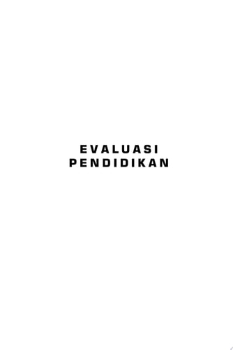 EVALUASI PENDIDIKAN