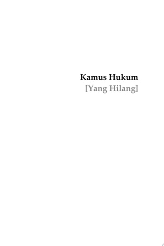 Kamus Hukum [Yang Hilang]