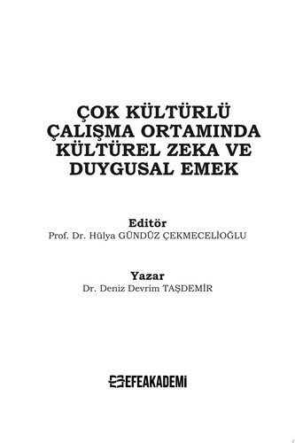 Çok Kültürlü Çalışma Ortamında Kültürel Zeka Ve Duygusal Emek - Hülya Gündüz ÇEKMECELİOĞLU