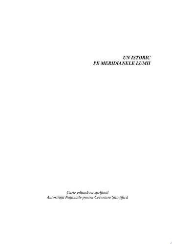 UN ISTORIC PE MERIDIANELE LUMII
