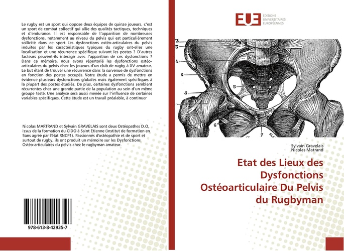 Etat des Lieux des Dysfonctions Ostéoarticulaire Du Pelvis du Rugbyman (French Edition)