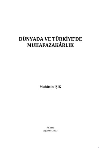 Dünyada ve Türkiye’de Muhafazakarlık