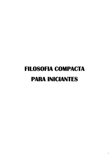 Filosofia Compacta Para Iniciantes