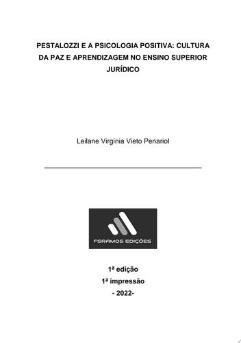 Pestalozzi E A Psicologia Positiva: Cultura Da Paz E Aprendizagem No Ensino Superior Jurídico