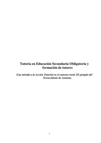 Tutoría En Educación Secundaria Obligatoria Y Formación De Tutores