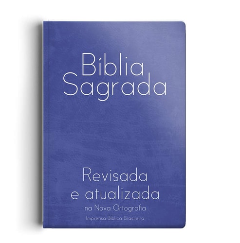 Bíblia revisada e atualizada gigante - Semi luxo azul