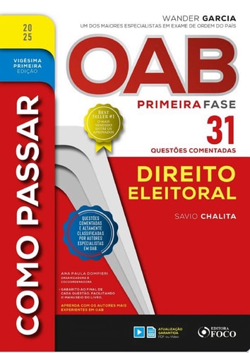 Como passar OAB primeira fase - 31 questões comentadas - Direito eleitoral