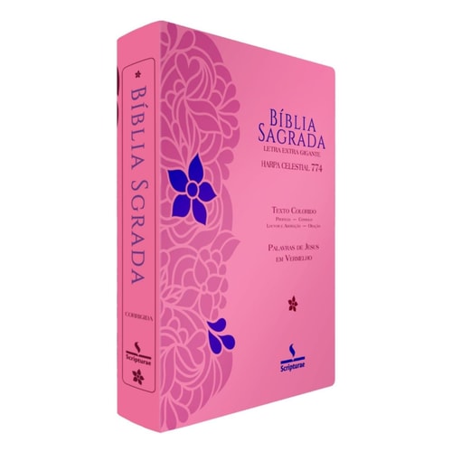 Bíblia Pjv Color Rosa Flor Azul