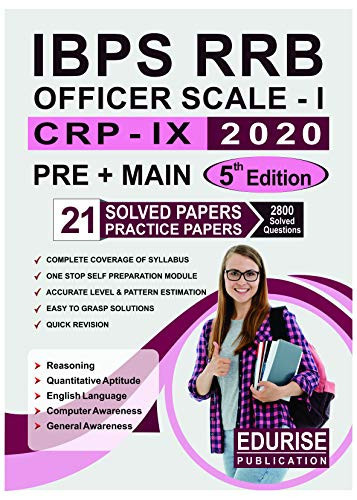 IBPS RRB Officer Scale 1 CRP 9 2020 Pre Main 5th Edition Solved Papers Practice Papers: IBPS RRB Officer Scale 1 CRP 9 2020 Preliminary Main Previous Year Solved Papers Practice Papers