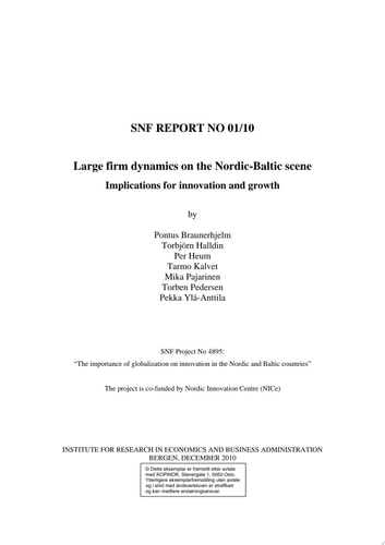 Large firm dynamics on the Nordic-Baltic scene : implications for innovation and growth