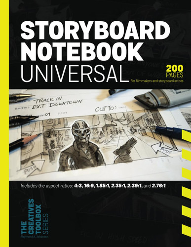 Storyboard notebook universal: Includes the aspect ratios: 4:3, 16:9, 1.85:1, 2.35:1, 2.39:1, and 2.76:1.