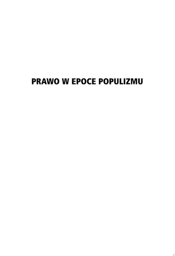 Prawo w epoce populizmu