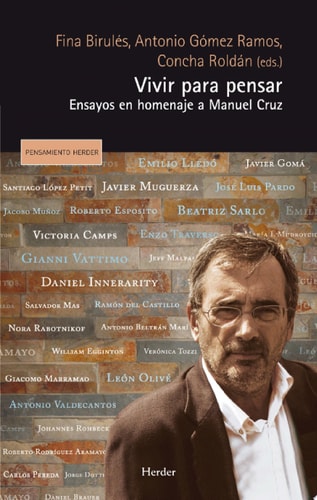 Vivir para pensar Ensayos en homenaje a Manuel Cruz