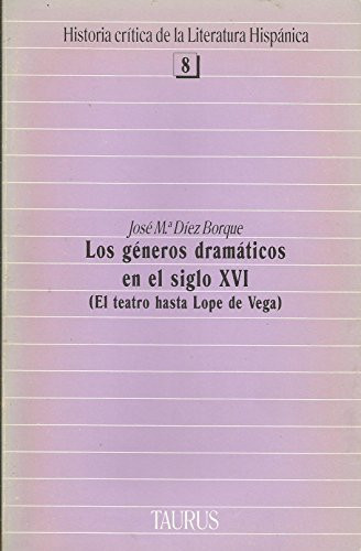 GÉNEROS DRAMÁTICOS EN EL SIGLO XVI, LOS. (EL TEATRO HASTA LOPE DE VEGA). 8 (Spanish Edition)