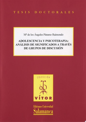 Adolescencia y psicoterapia : análasis de significados a través de grupos de discusión