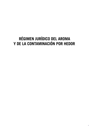 Régimen jurídico del aroma y de la contaminación por hedor