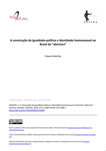 A construção da igualdade-política e identidade homossexual no Brasil da “abertura”