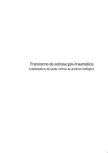 Transtorno De Estresse Pós-traumático