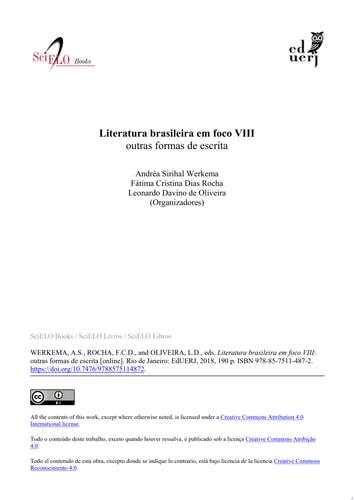 Literatura brasileira em foco VIII outras formas de escrita