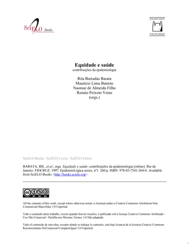 Equidade e saúde contribuições da epidemiologia