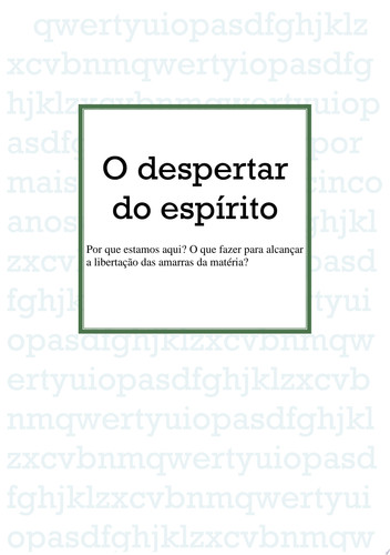 O Despertar Do Espírito
