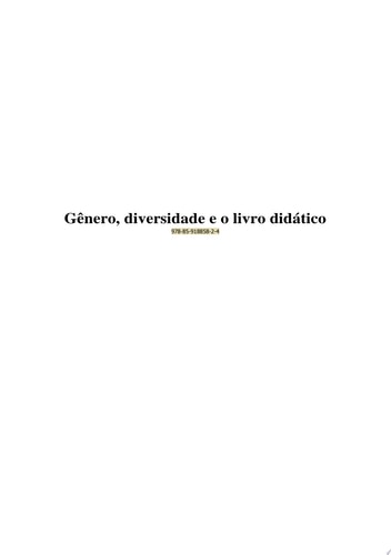 Gênero, Diversidade E O Livro Didático