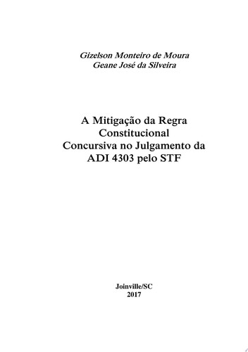 A Mitigação Da Regra Constitucional Concursiva No Julgamento Da Adi 4303 Pelo Stf