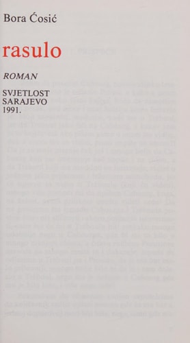 Rasulo: Roman (Savremeni jugoslavenski roman) (Croatian Edition)