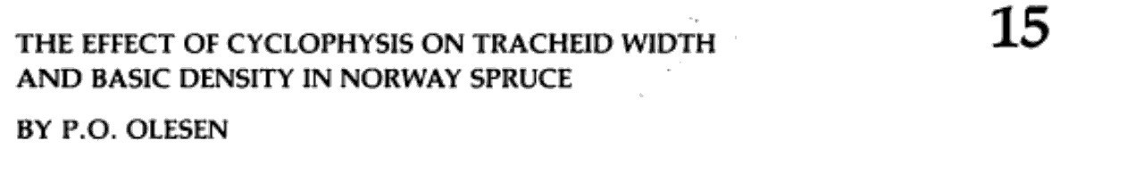 The Effect of Cyclophysis on Tracheid Width and Basic Density in Norway Spruce