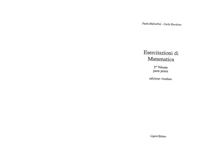 Esercitazioni di matematica (2/2)