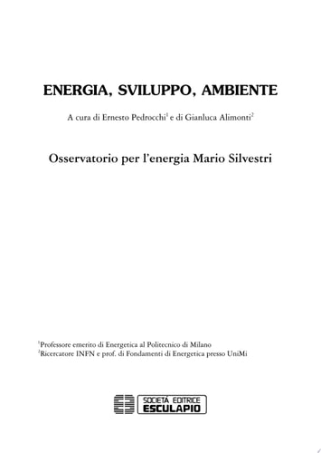 Energia Sviluppo Ambiente Osservatorio per l'energia Mario Silvestri