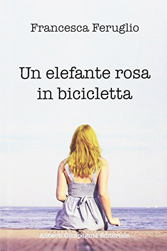 Un elefante rosa in bicicletta