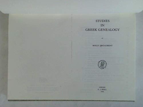 Studies in Greek Genealogy
