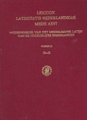 Lexicon Latinitatis Nederlandicae Medii Aevi Woordenboek Van Het Middeleeuws Latijn Van de Noordelijke Nederlanden, Conditum