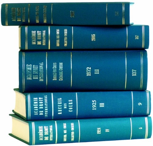 Académie de droit international de la Haye index général du Recueil des cours de l'Académie de droit international de la Haye