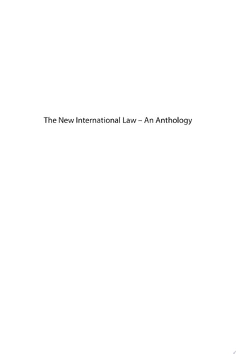 The New International Law An Anthology