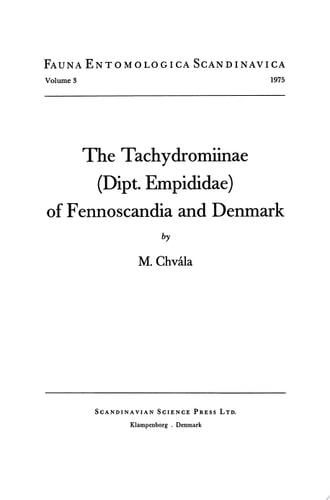 The Tachydromiinae (Dipt. Empididae) of Fennoscandia and Denmark