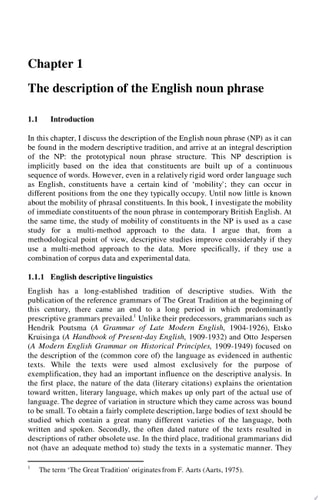 On the move The mobility of constituents in the English noun phrase: a multi-method approach